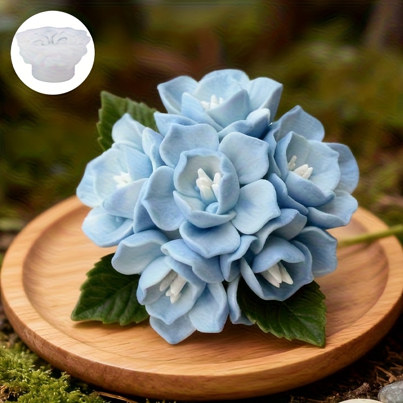 Soap Making Tray - 1 Hydrangea Candle Silicone Mold，Suitable for