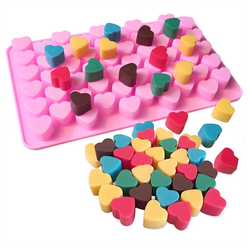 55 Grids Heart Silicone Cake M - Soap Making Supplies 评论和价格