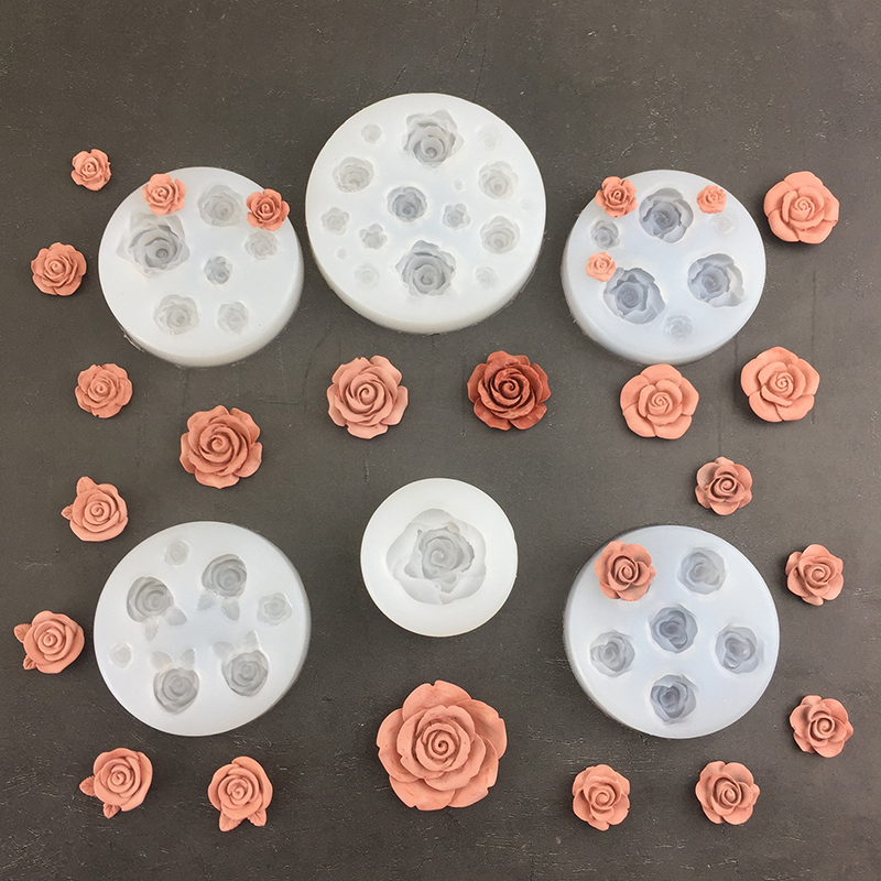 3D Rose Flower Shape Leaf Sili - Soap Making Dish 评论和价格