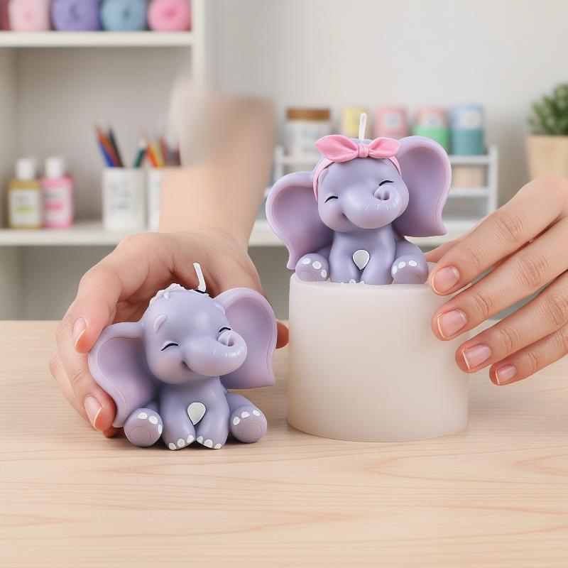 Cute 3D Elephant Silicone Cand - Soap Making Supplies 评论和价格