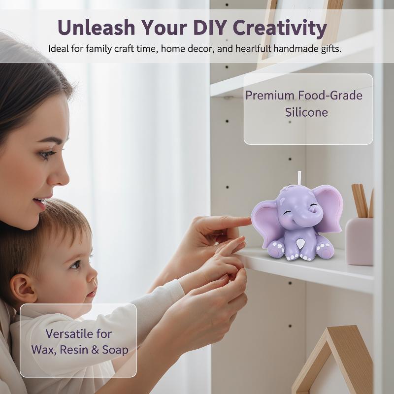 Cute 3D Elephant Silicone Cand - Soap Making Supplies 评论和价格