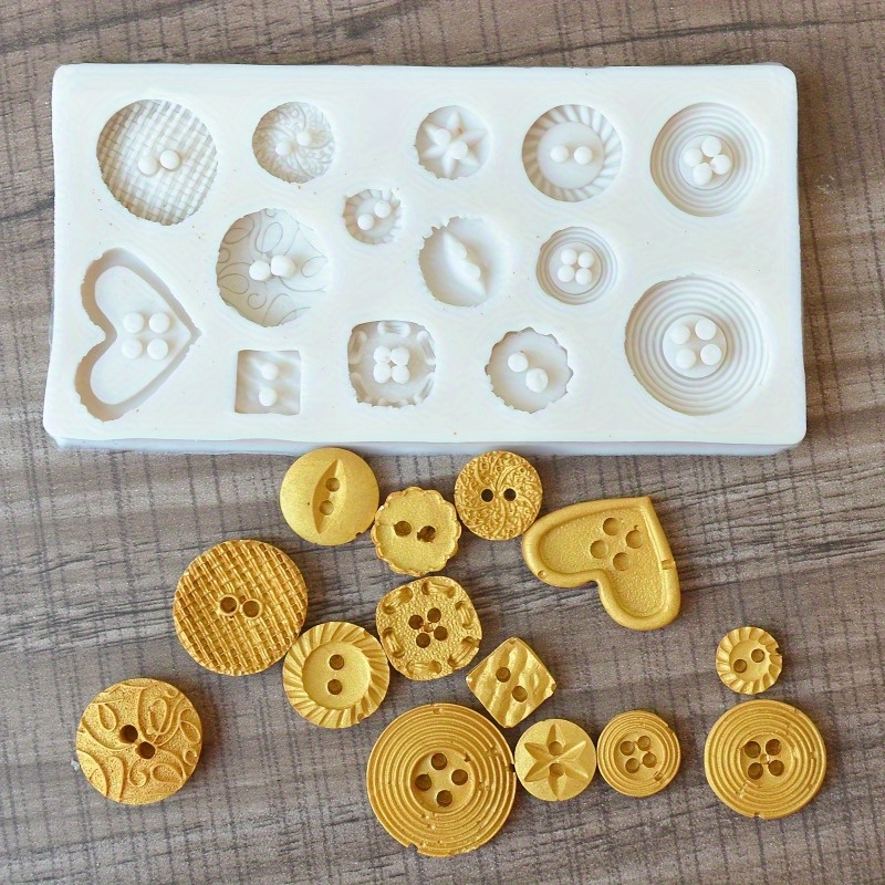 Buttons Shape Silicone Mold Si - Soap Making Dish 评论和价格
