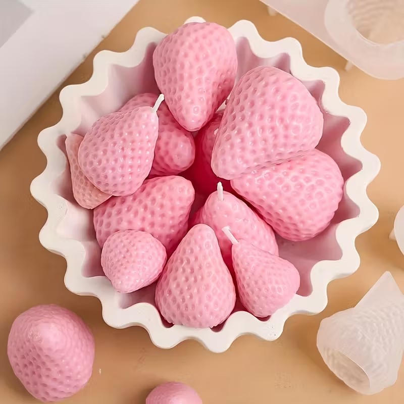 Strawberry Silicone Candle Mol - Soap Making Supplies 评论和价格