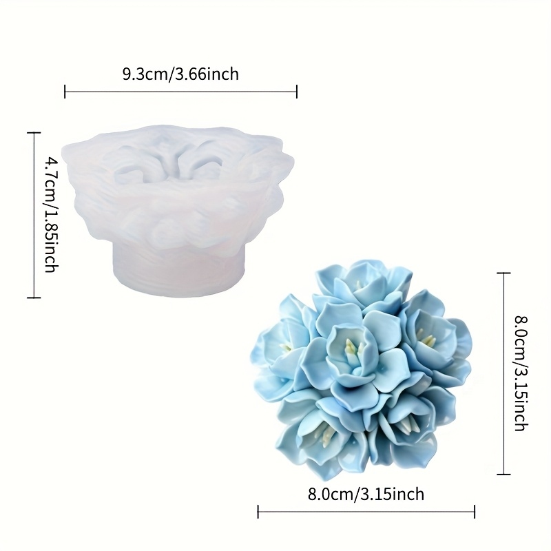 1 Hydrangea Candle Silicone Mo - Soap Making Tray 评论和价格
