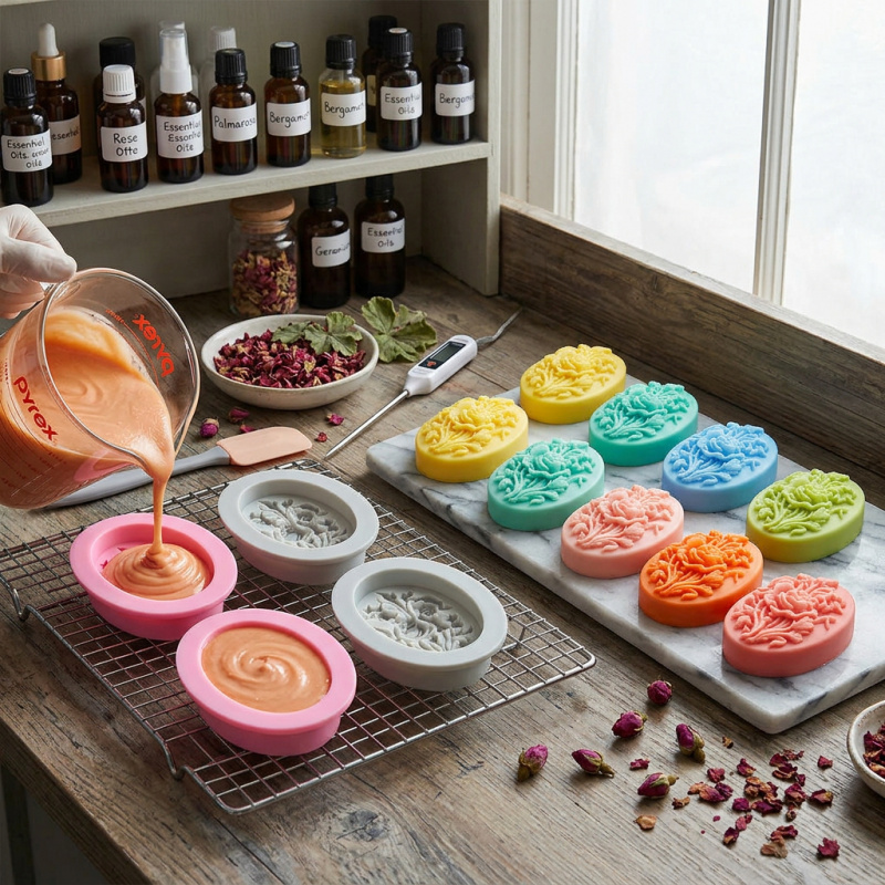 4 Silicone mold with flower sh - Soap Making Supplies 评论和价格